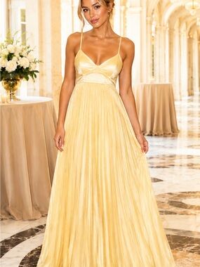 yellow silky dress MONIQUE DRESS SUNSHINE  ARCINA ORI